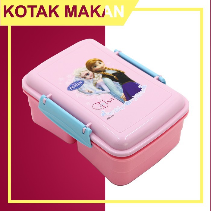[BISA COD] Box Plastik Untuk Makanan Kotak Makanan Warna Pink Frozen Lunch Box LIMITED