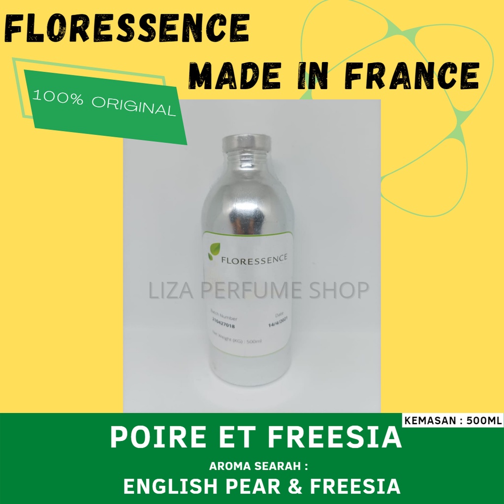 Bibit Parfum SEGEL ENGLISH PEAR & FREESIA ( POIRE ET FREESIA ) By FLORESSENCE / Bibit Perfum  englis