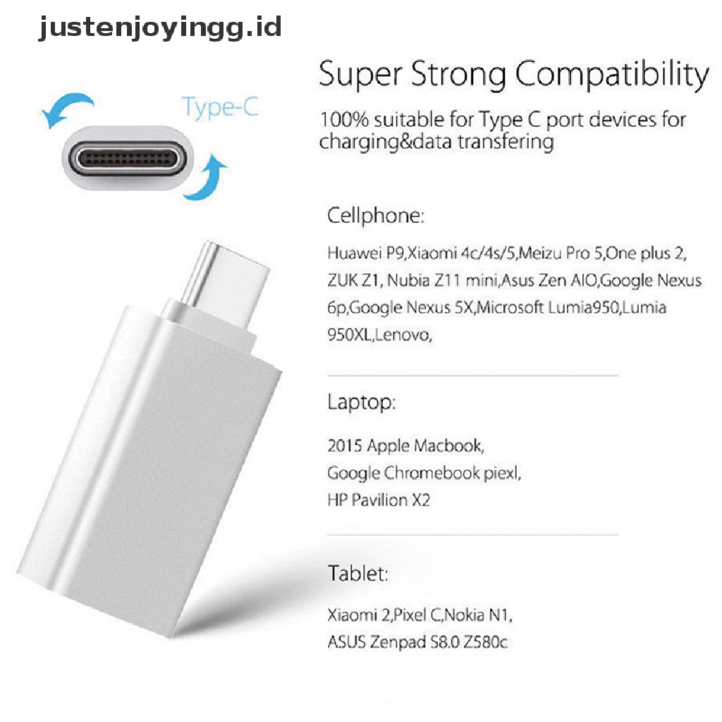 // justenjoyingg.id // Adapter Type C to USB-A 3.0 Female Converter OTG USB C 3.1 For Mac Nexus 5X 6P ~