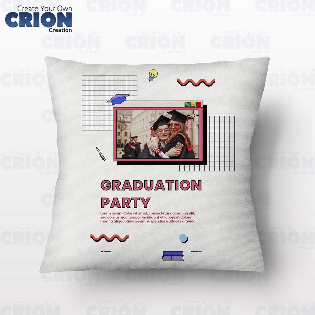 Bantal Wisuda - Graduation Frame - Bisa custom Nama dan Foto- souvenir/kado - By Crion