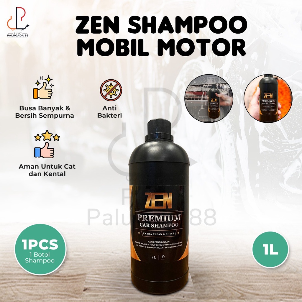 Sabun Shampoo Cuci Mobil Motor Snow Foam Shine 1 liter 1L 1000 ml PH 7 Shampo Balance Netral ZEN CAR WASH BUSA PREMIUM BALANCED