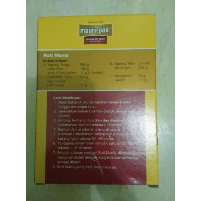 

31.87-Kue- Instant Dry Yeast+Mauri-Pan 1Box 4Sachet+Ragi Instant Aktif Untuk Roti -Terlengkap-