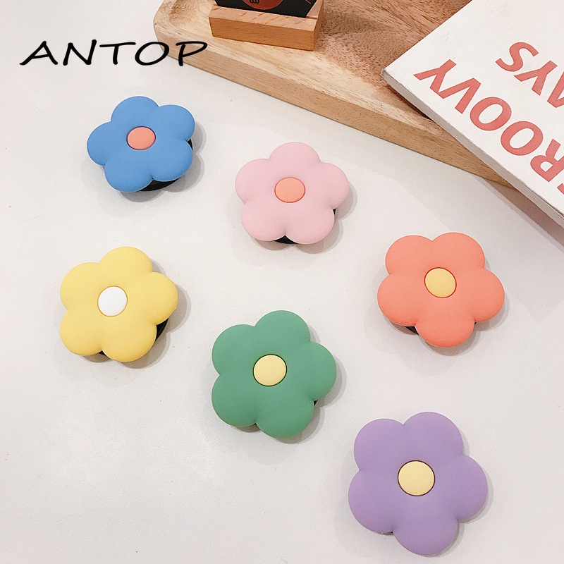 Korean Version of The Airbag Mobile Phone Holder Mobile Phone Telescopic Ring Cute Flowers Lazy Telescopic Anti-fall Mobile Phone Holder ANTOP