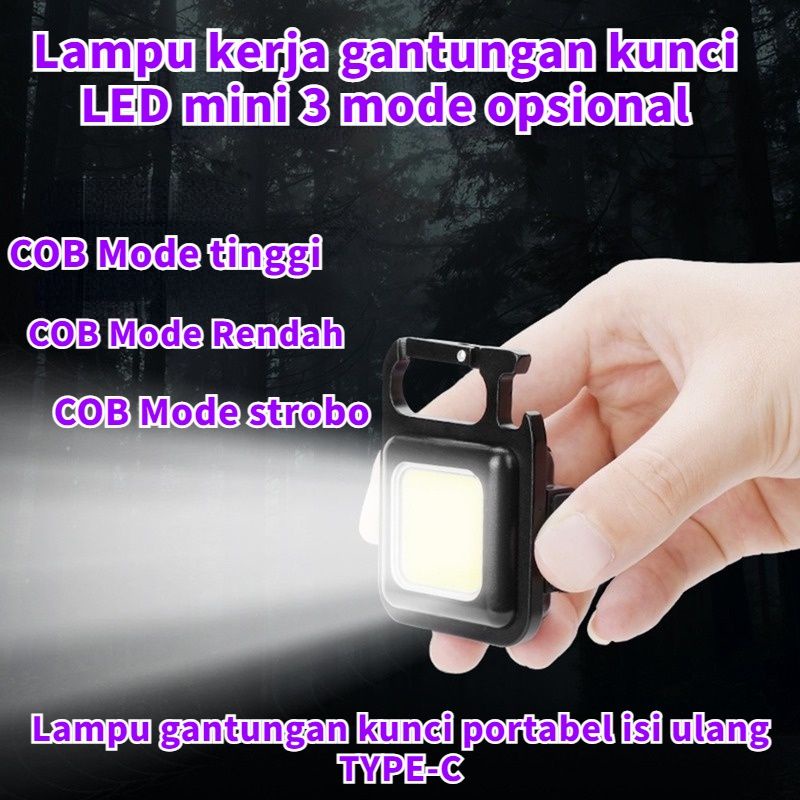 Led Senter Mini BAHAN BESI BUKAN PLASTIK Lampu Berkemah di Luar Ruangan Mini COB Lampu Kerja Perbaikan Lampu Pembuka Botol / Lampu cukur Gunting Rambut Saat Mati Listrik / Lampu Portable / Senter Ajaib Serbaguna