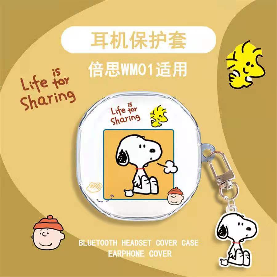 Baseus WM01 Soft Case TPU Transparan Anti Jatuh Motif Kartun Lucu Cover Proteksi Earphone Bluetooth
