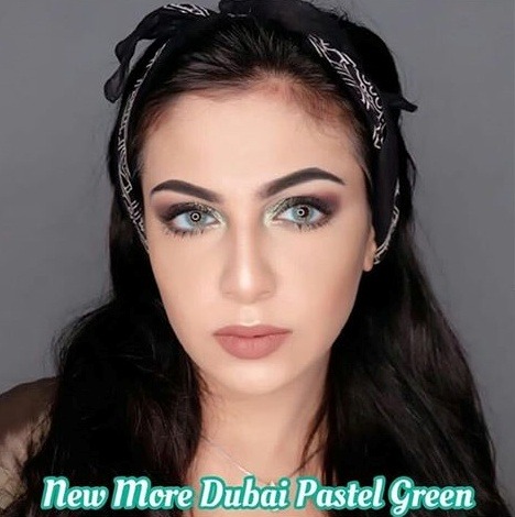 SOFTLENS MINUS DAN NORMAL NEW MORE DUBAI PASTEL GREEN 14.5mm (0.00 sd -6.00) GRATIS TEMPAT SOFLEN