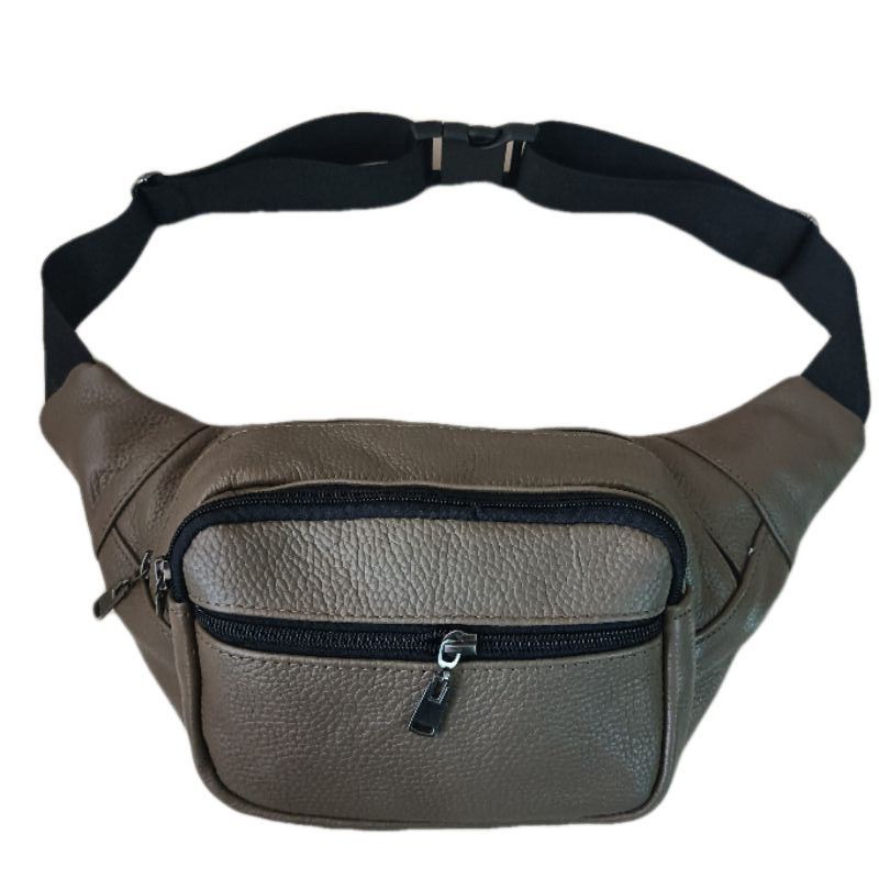 Waistbag kulit asli pria super tebal dan kuat tahan lama