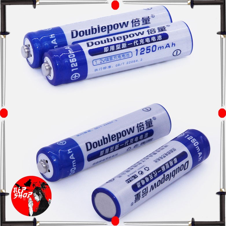 DOUBLEPOW Batu Baterai Alkaline Rechargeable AAA 1250mAh 2 PCS