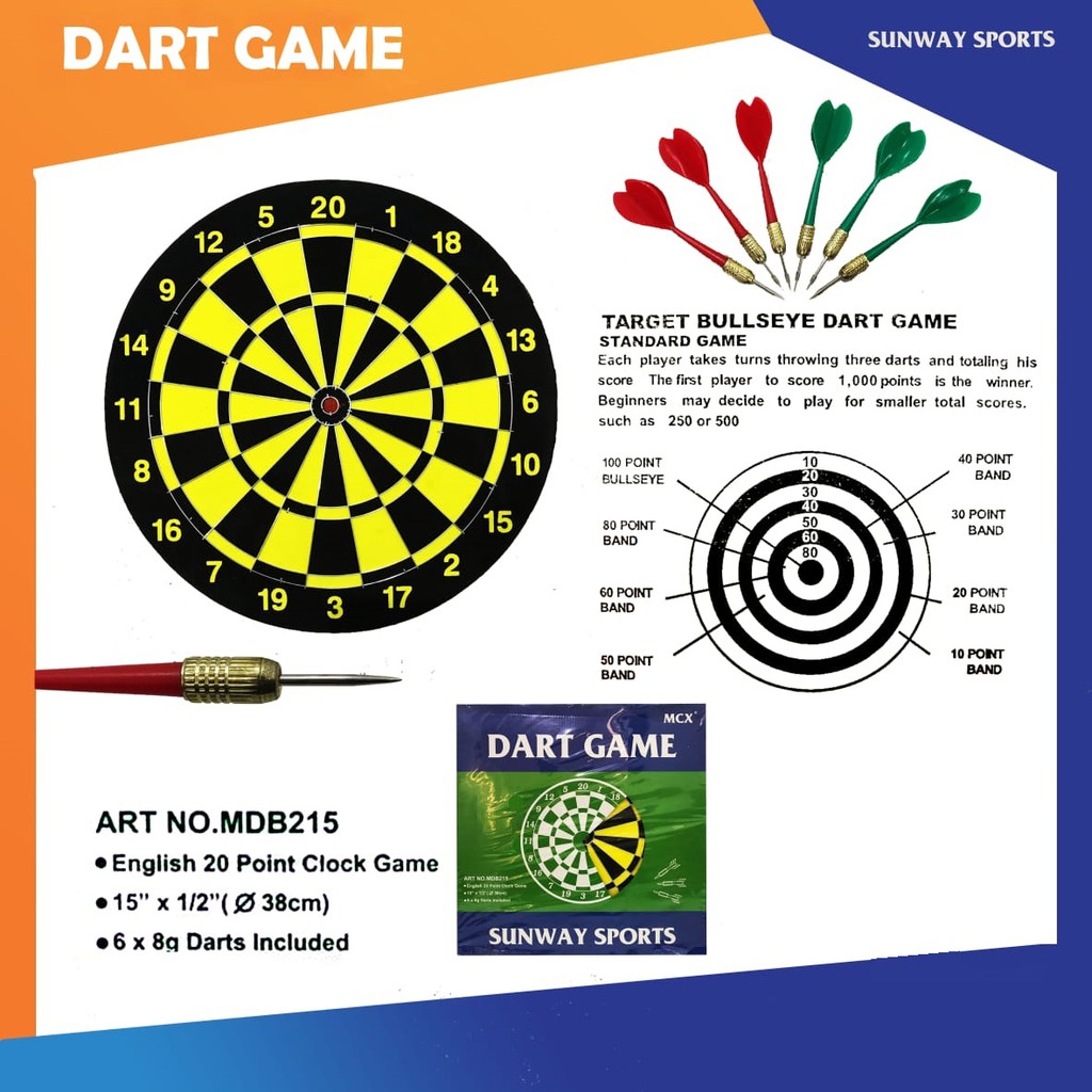 Dart Board Game / Papan Dart - Besar 17 inch / Sedang 15 inch