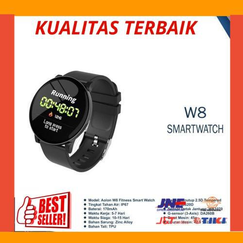 New Jam W8 SmartWatch Tahan Air Baterai 170Mah Sensor detak jantung