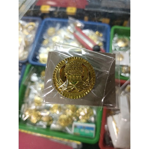 pin korpri tumpuk/pin magnet bahan kuningan tebal