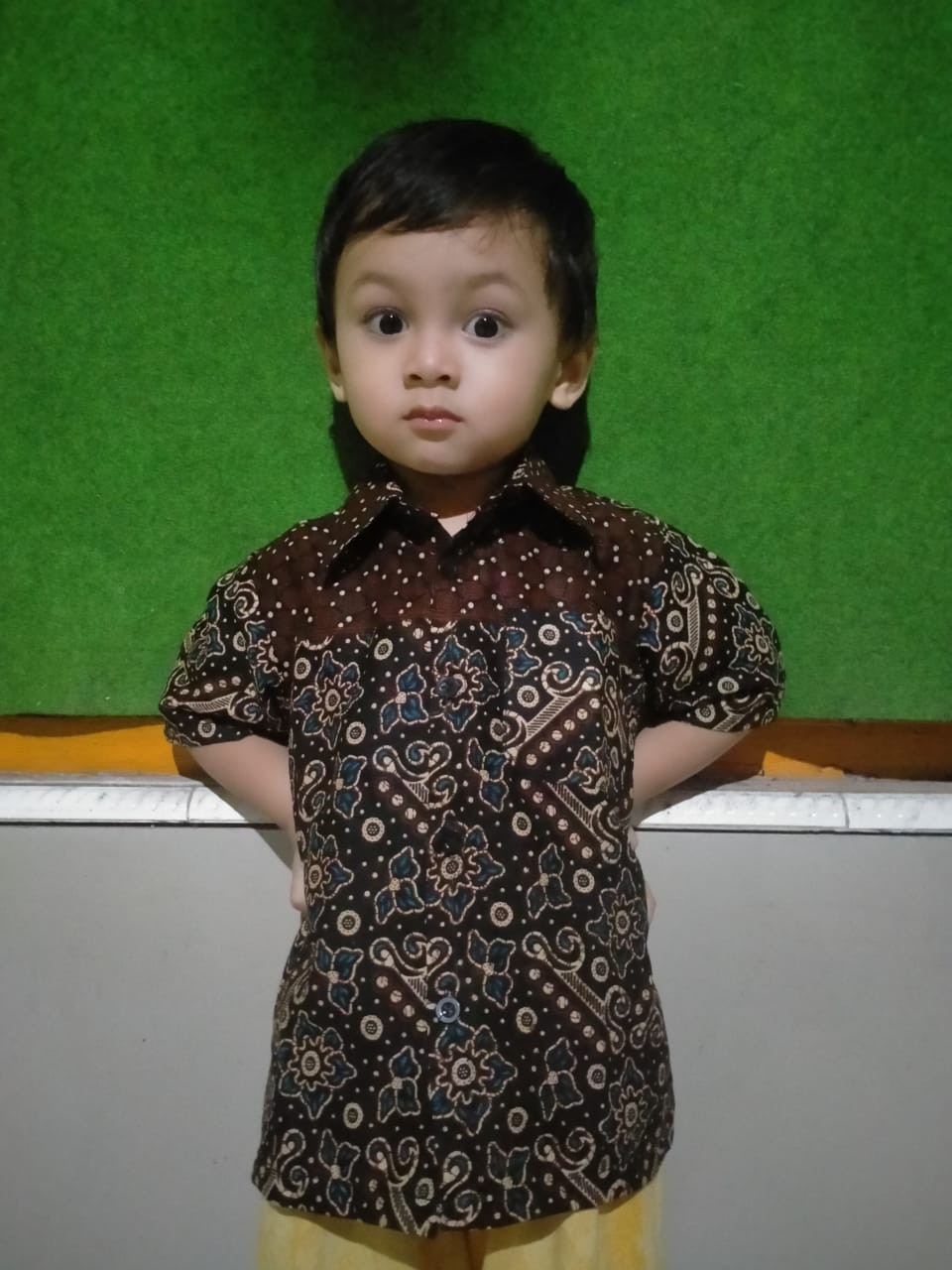 Kemeja Batik Pria Lengan Panjang Size M L Xl Xxl  Bswart Batik Hrb026 Kenongo Hem Panjang Padi