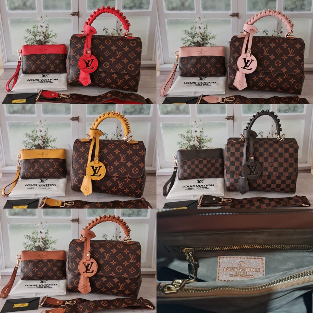 Tas Selempang Wanita Lv Cluny 2021 Kode 38 Mono Damir Bahan Kulit Sintetis Branded High Quality