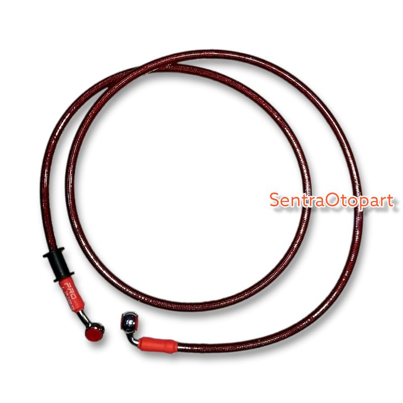 Selang kabel rem depan racing 130cm merah pro liner