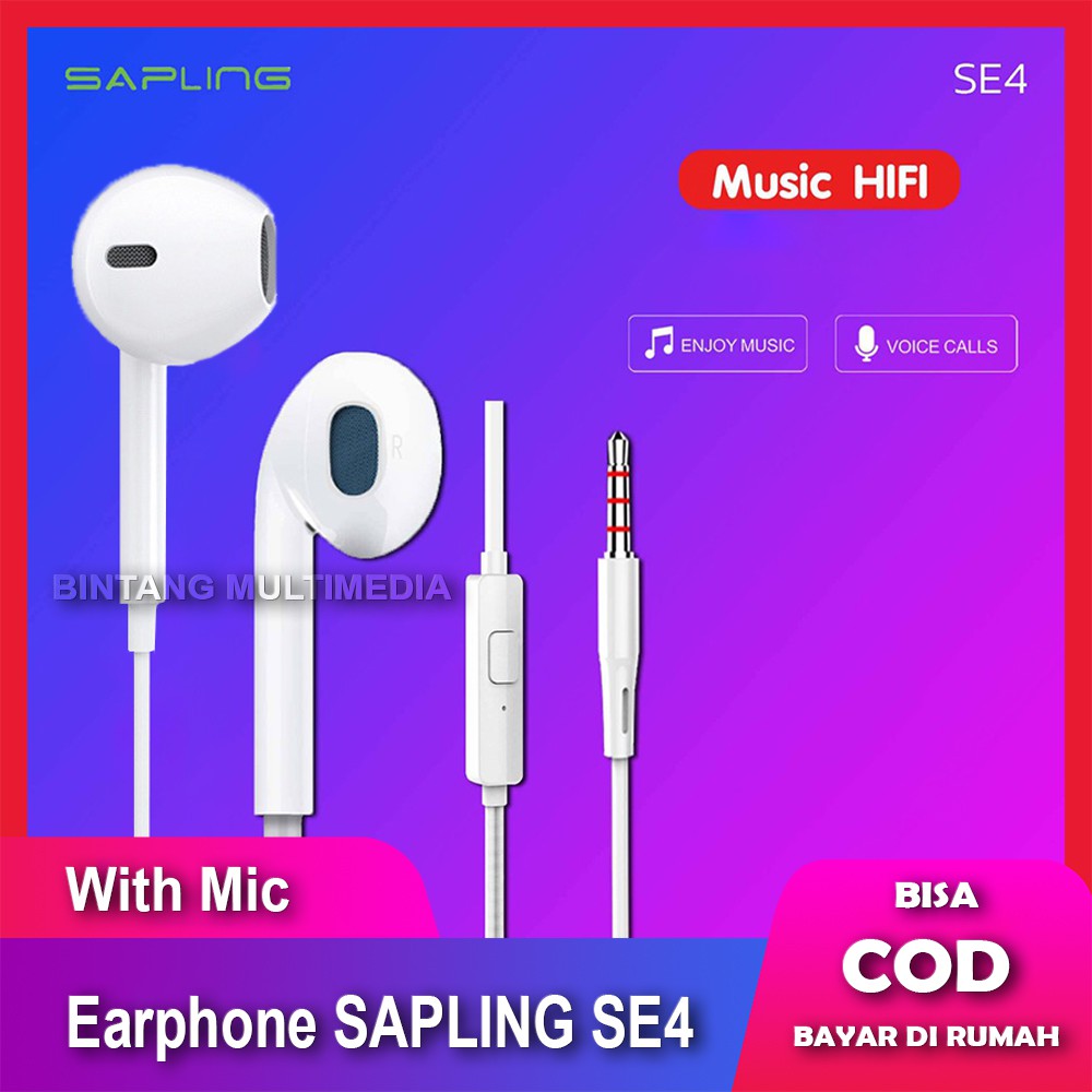 SAPLING SE4 Headset Mega Bass Earphone Plus Mic Handsfree Stereo
