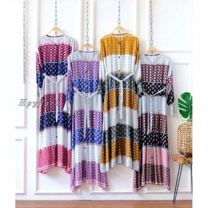 MOSCOW DRESS ORI RAYON PREMIUM Adem HomeyDress Busui Motif Songket Vintage