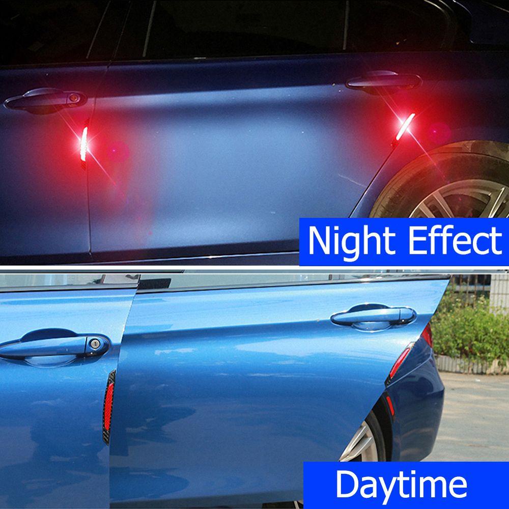 Populer 4Pcs Strip Reflektif Mobil Alarm Anti-Tabrakan Auto Decal Safety Mark