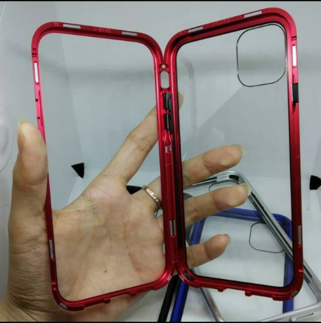 Case Casing Magnetic Realme 5Pro Tempered glass Bening High quality