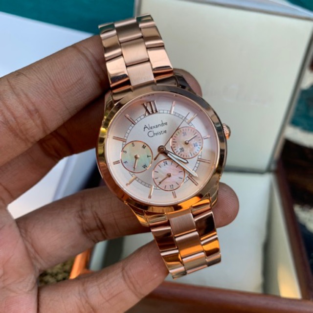 Jam Wanita Alexandre Christie AC 2815 BF Rosegold Stainless Steel Original