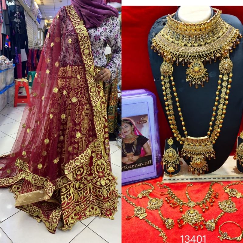 cauple legenga dan set India bridal / set India terbaru  lehengga pengantaen/ jodha muslim fashion sarung pengantin/baju India