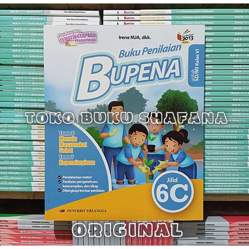 Paket 2 Buku Bupena 6C 6D Erlangga Kelas 6 SD K13 Revisi - Buku Penilaian ORI