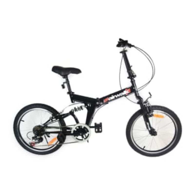 Hemat Airwalk Expresso Suspension Sepeda Lipat 20 7 Speed Hitam