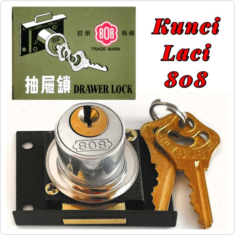 Kunci Laci Drawer Lock 808 Kuningan Tebal Asli