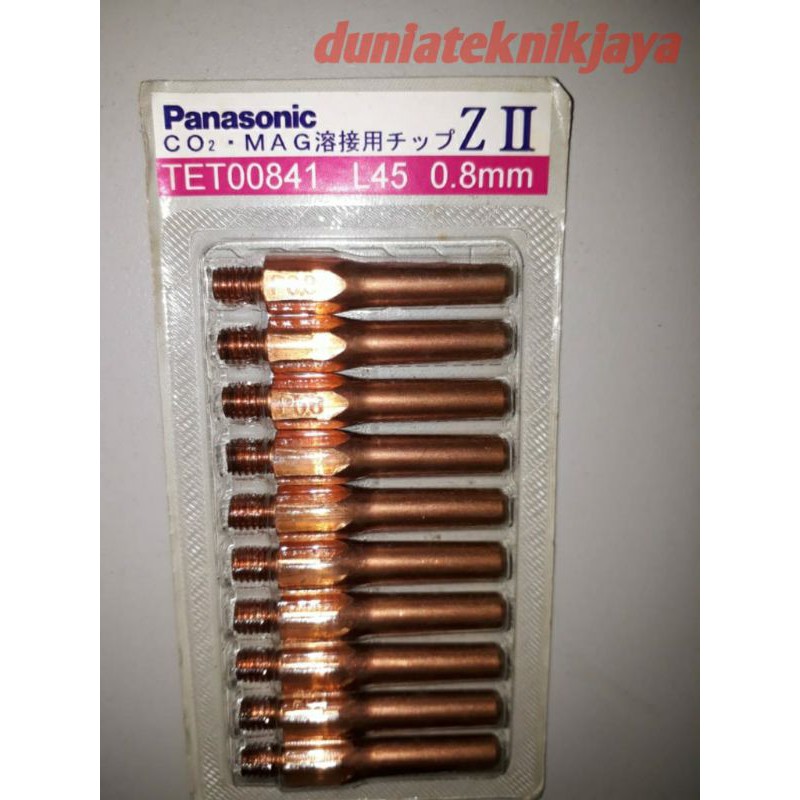 

Contact tip Panasonic CO2 0.8 mm / L45 / TET00841 / Dijamin Original ( 1 papan / 1 kotak )