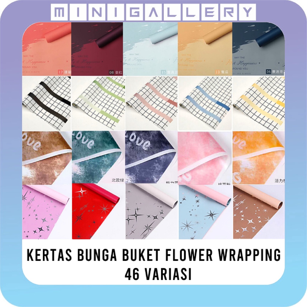 Flower Wrapping / Paper Cellophane Waterproof Hand Buket (ECER) Kertas Kado KB6018