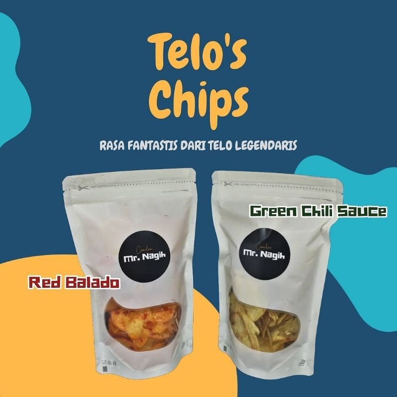 

Telo's Chips / Keripik Singkong 125gram - Rasa Red Balado dan Green Chili Sauce