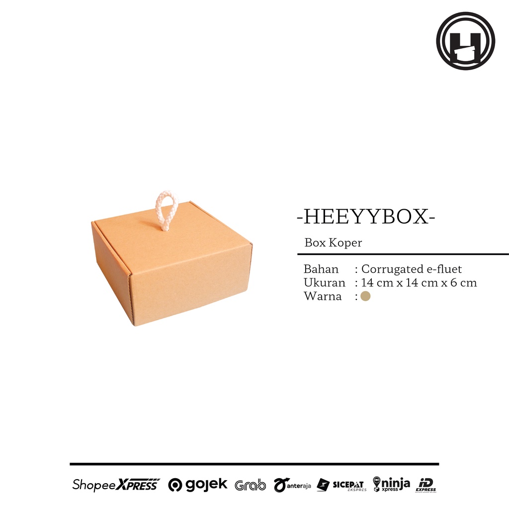 

HEEYYBOX | SMALL SIZE - (14 x 14 x 6 cm ) Corrugated Luggage Box / Kotak Kado Kecil Bahan Corrugated Box Model Koper.