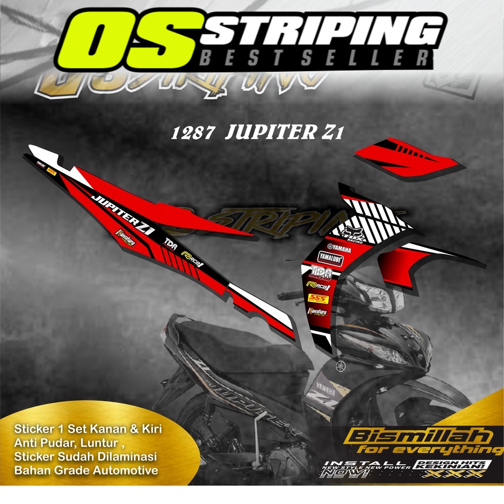 1287 Sticker Striping Motor JUPITER Z1 List Variasi Motif Road Race