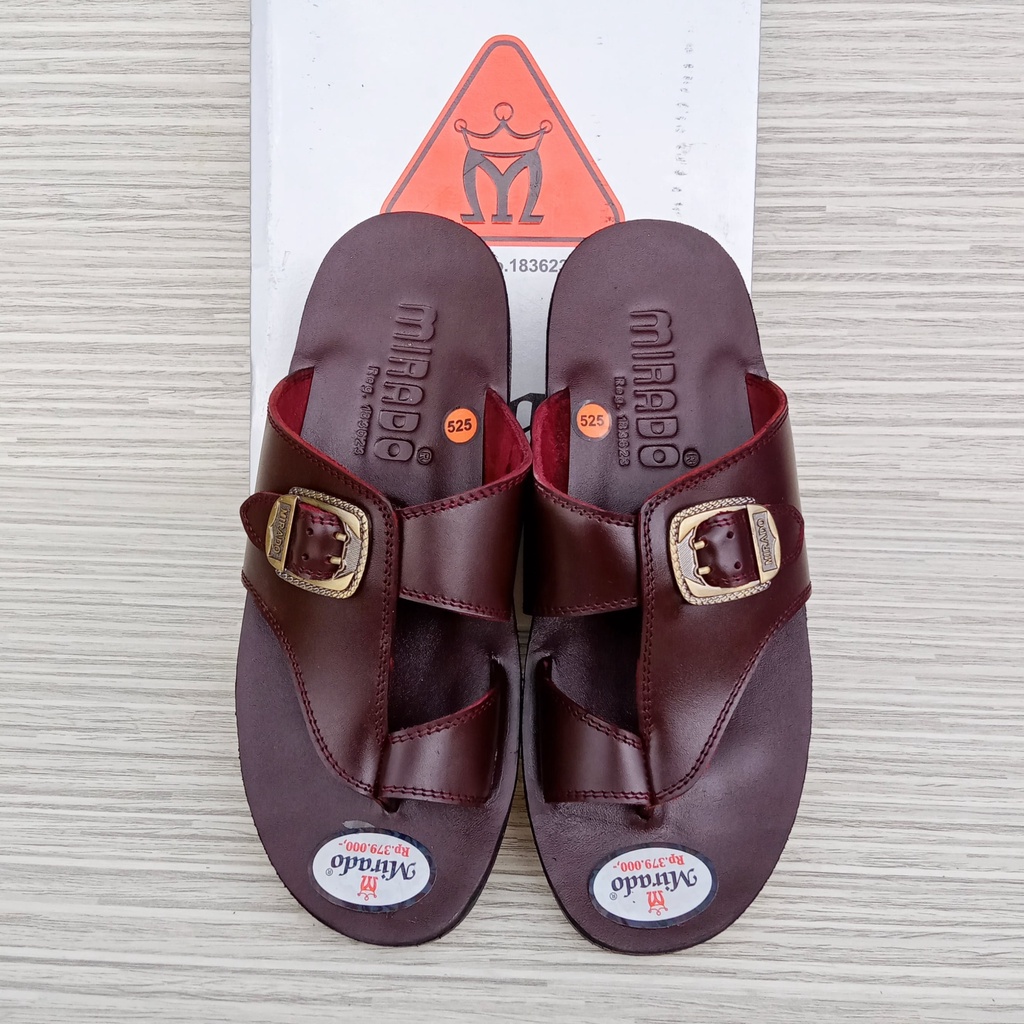 mirado sandal pria kulit asli 525 model jepit jempol sandal flip flop slide pria merek mirado kulit 