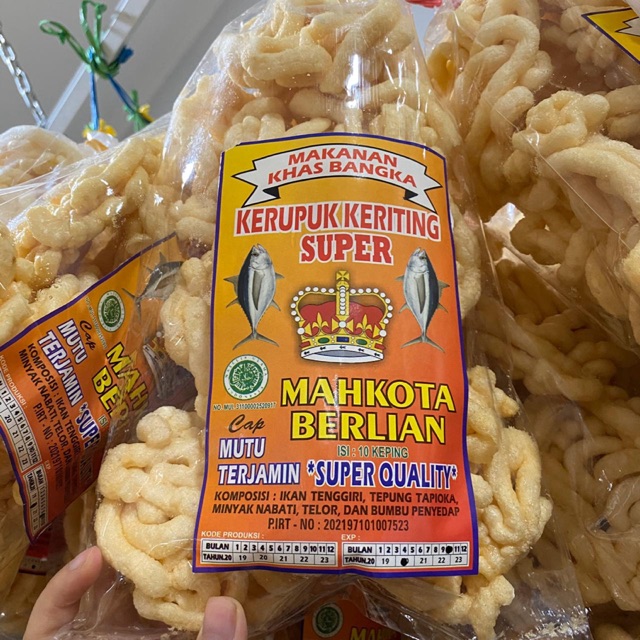 

Kerupuk Keriting Bangka Ikan Tenggiri Cap Mahkota Berlian - Snack Bangka - Makanan Bangka