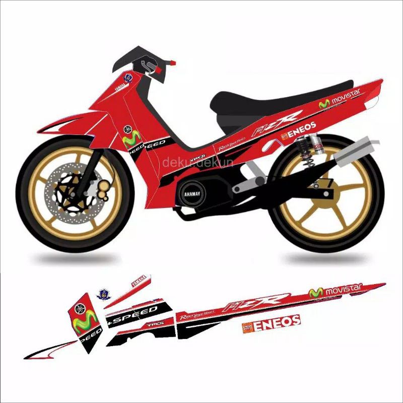 Striping Lis Sticker Vareasi Yamaha Fiz R Movistar merah F1z R Striping FizR Vareasi Movistar merah