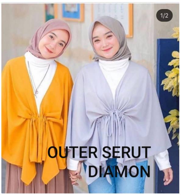 CARDIGAN SELLY DIAMON / Kimono Outer Serut / Diamon Serut Outer / Kalong Outer Kerut Serut Termurah