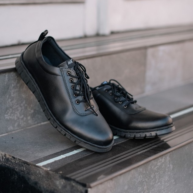 Brave Black | Sepatu Pria Hitam Pantofel Casual Kerja Formal Fantopel Pantopel Laki | FORIND x Jack