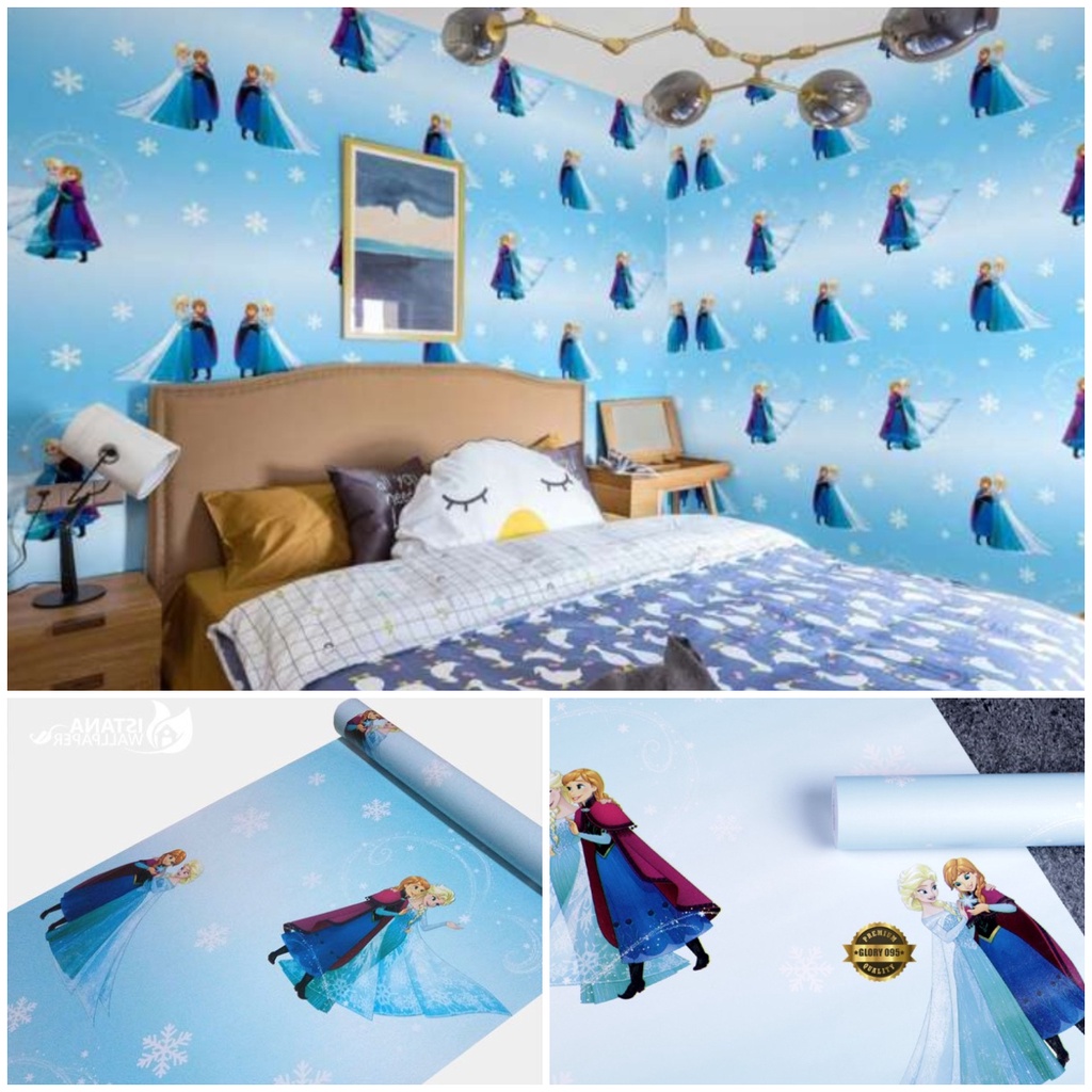 Walpaper Dinding Wallpaper Stiker Motif Karakter Frozen Wallpaper 3d Wallpaper Ruang Tamu Aesthetic Ukuran 45Cm X 5Meter