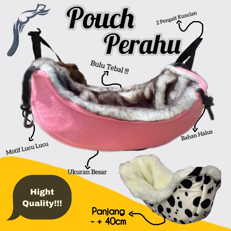 SLEEPING POUCH PERAHU KORA SUGAR GLIDER TEMPAT TIDUR SUGAR GLIDER KASUR RUMAH SUGAR GLIDER TUPAI TERBANG