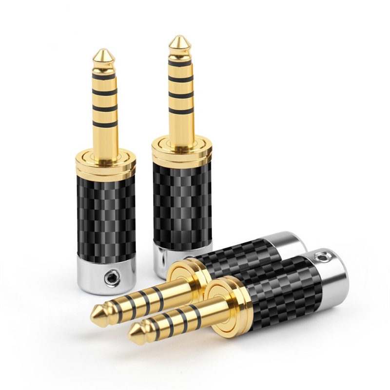 1pc Adapter Jack Audio Stereo 5 Pole 4.4mm Bahan Carbon Fiber Lapis Rhodium Untuk Nw-Wm1Za4.4