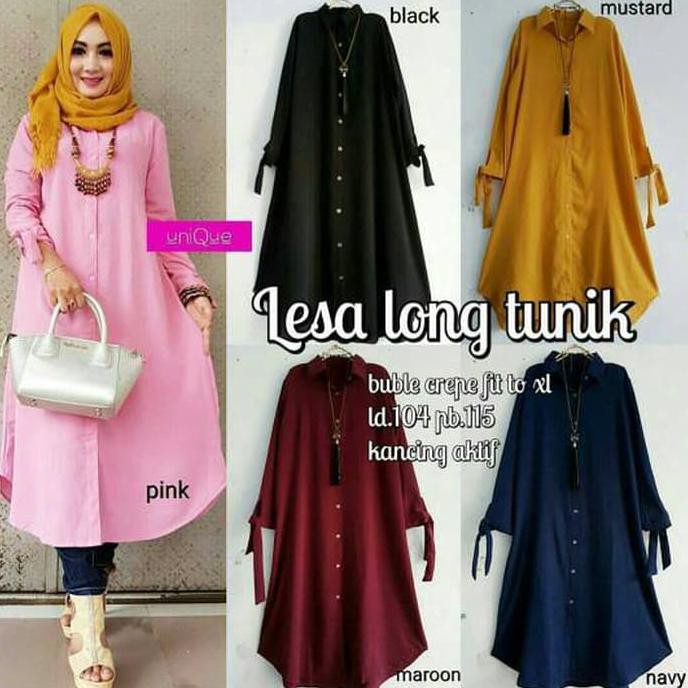 Pastel Blouse Long Tunik Lesa E5783