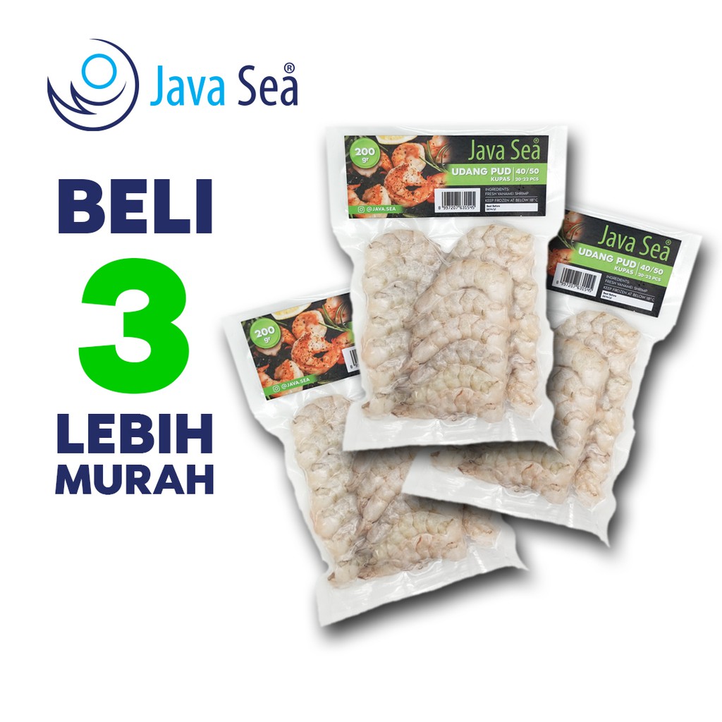 

BELI 3 LEBIH MURAH - JAVA SEA Udang Vanamei Kupas PUD V 40/50