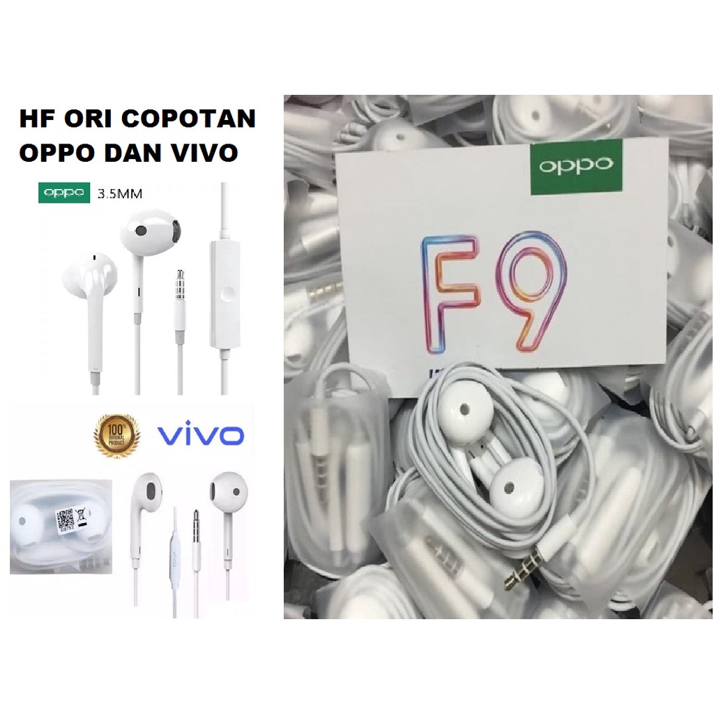 HANDSFREE HEADSET EARPHONE VIVO OPPO CABUTAN COPOTAN ORIGINAL