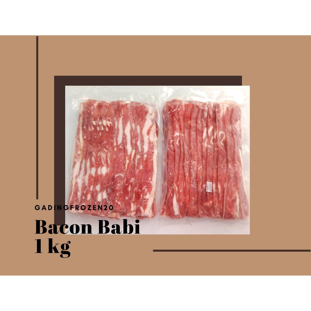 

NON HALAL Premium Smoked Pork Bacon Daging Babi Asap 1 kg