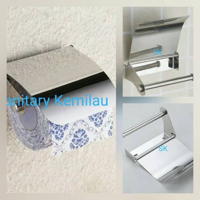 Tempat Tisue Stainles - Tempat Tissue Gulung - Tempat Tisu Stainles Steel