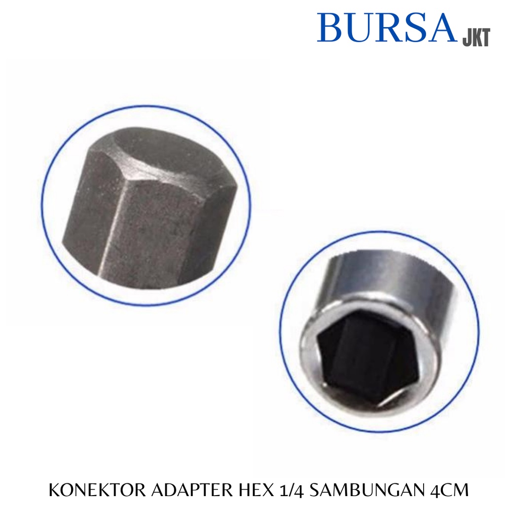 KUNCI HEX KONEKTOR SAMBUNGAN ADAPTER SOCK BOR 4 CM