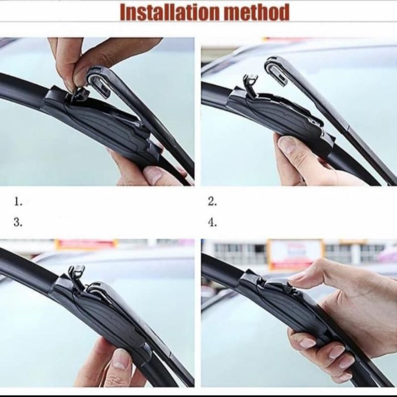 Wiper mobil type Soft Blade (harga per 1 pcs) merk RWB untuk KACA DEPAN.