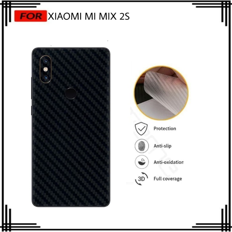 PROMO GARSKIN XIAOMI MI MIX 2S ANTI GORES BELAKANG HANDPHONE CARBON PREMIUM ANTI LENGKET BEKAS LEM