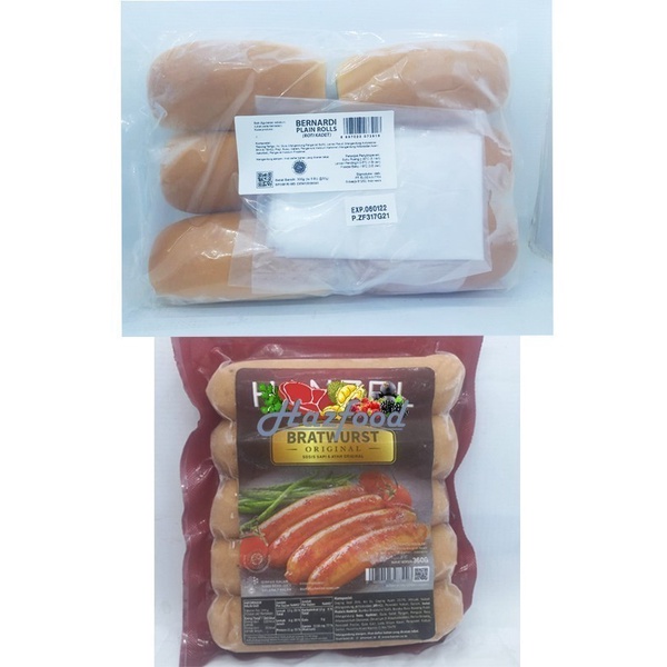 

Paket Bernardi Hot Dog Plain Rolls + Sosis Hanzel Bratwurst original