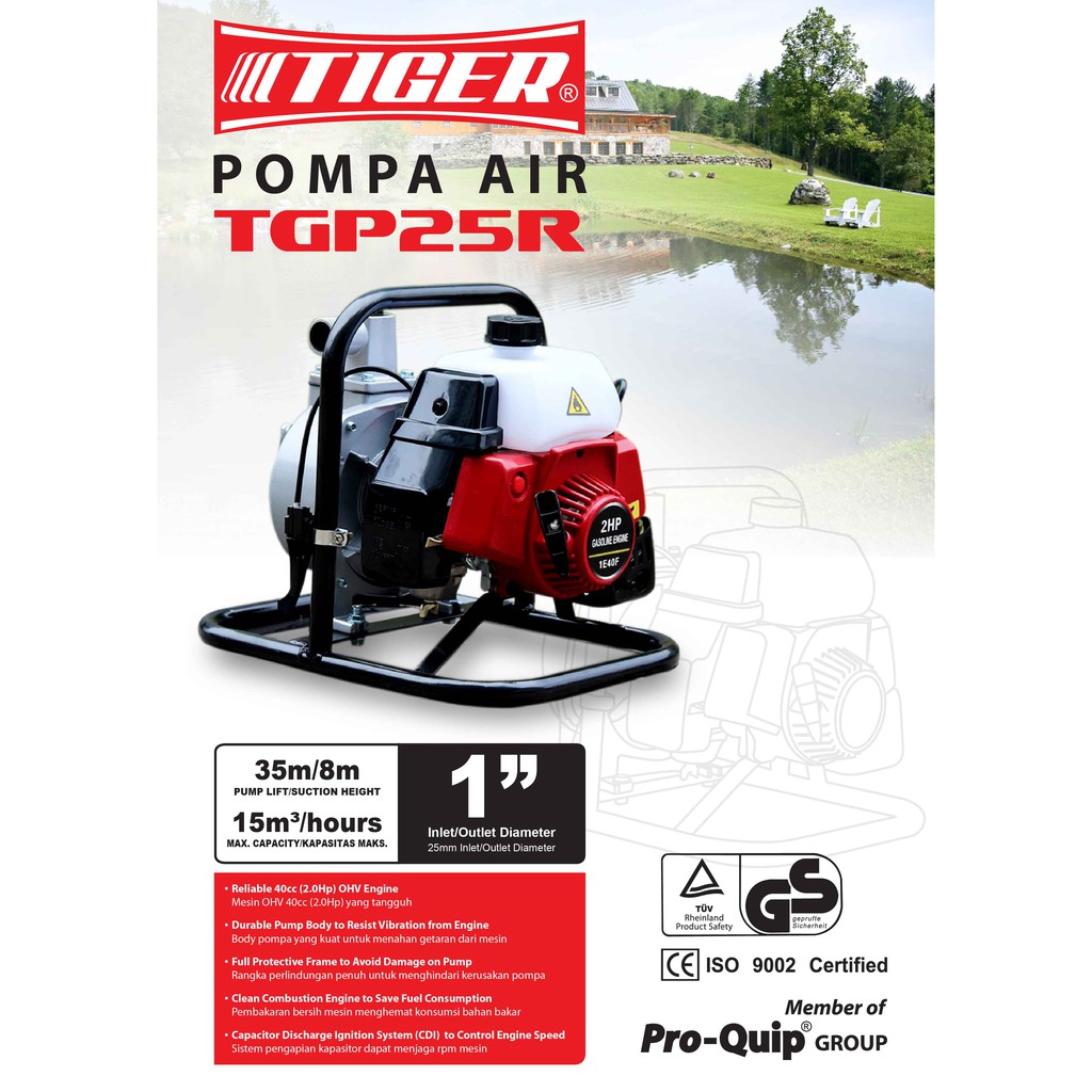 Mesin alkon pompa air irigasi sawah Portable Waterpump 1 inch TGP 25 R